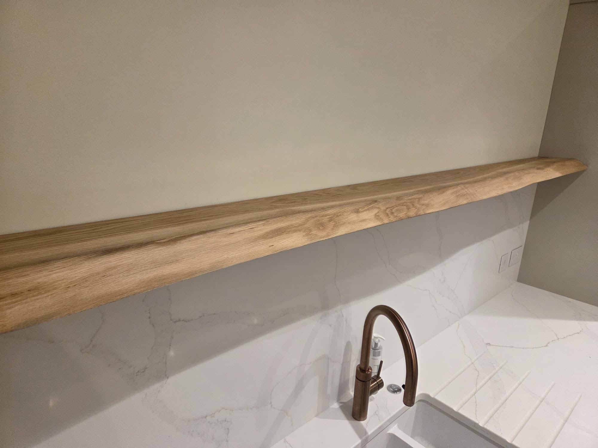 Live Edge Floating Oak Shelves